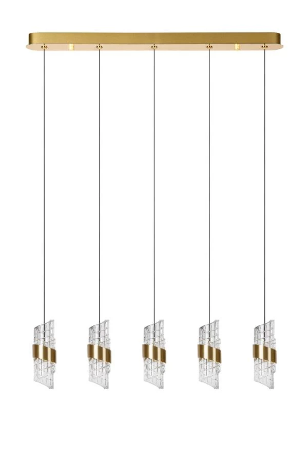 Lucide KLIGANDE - Hanglamp - LED Dimb. - 5x7,8W 2700K - Mat Goud / Messing - uit